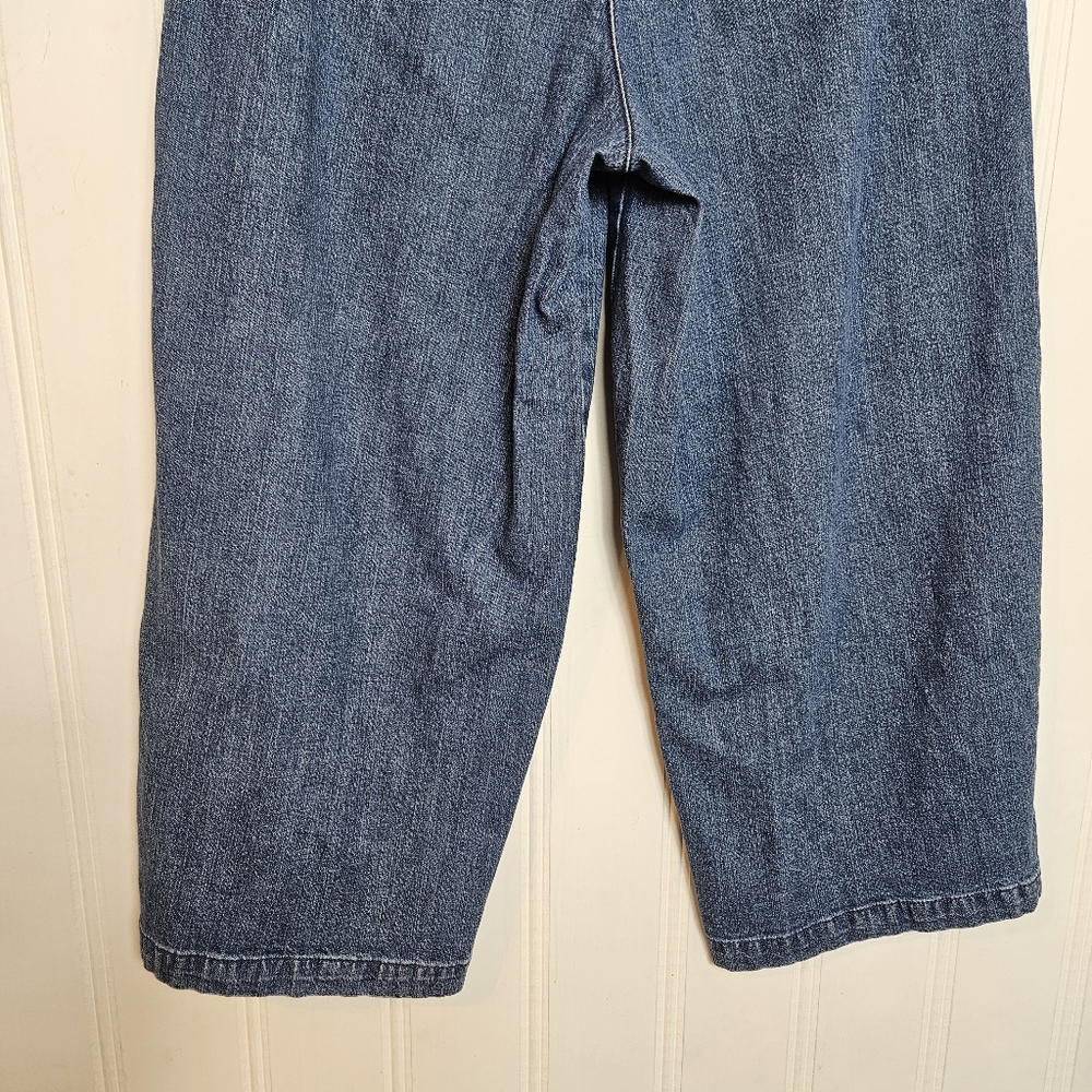 Madewell Jeans High Rise Wide Leg Cropped Pleated Front Denim Size 4 - Picture 8 of 16